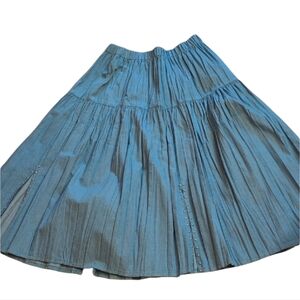 Spencer Creations Turquoise Blue A Line Skirt With Silver Tone Studs Size L